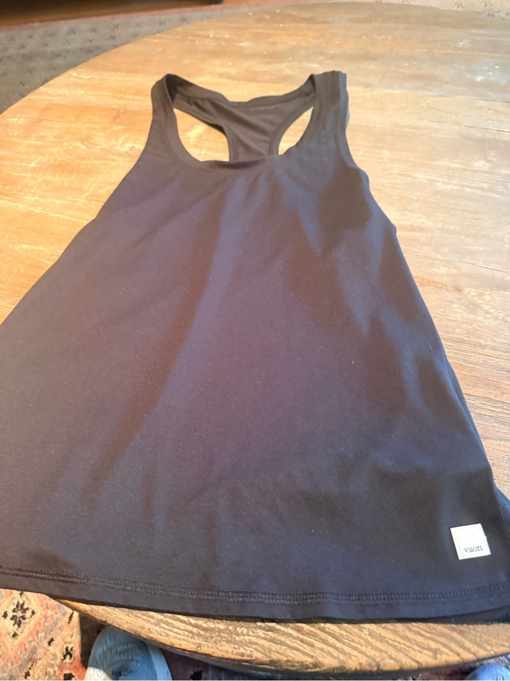 Vuori Black Slim Racerback Tank with Logo Tab